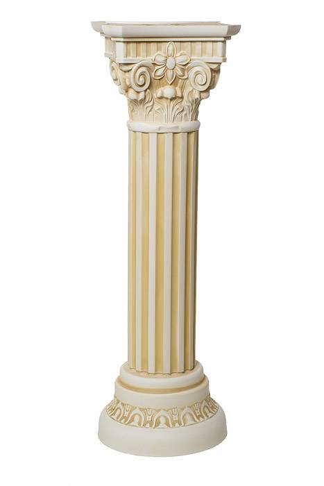 11 X 34.75" Plastic Grecian Pillar Stand Ivory