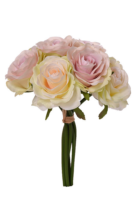 9" Rose Bouquet Cream/Pink