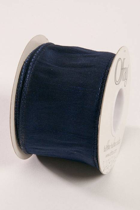 2.5" X 10yds Wired Anisha Ribbon Navy