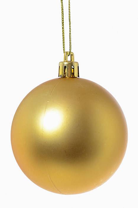 2.25" Matt Plastic Ball Gold Pkg/12