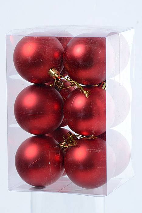 2.25" Matt Plastic Ball Red Pkg/12