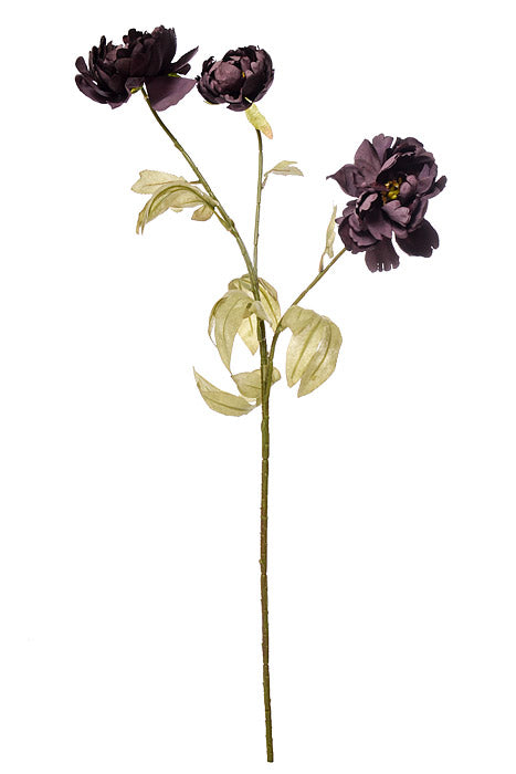 27.5" Silk Peony Spray Plum