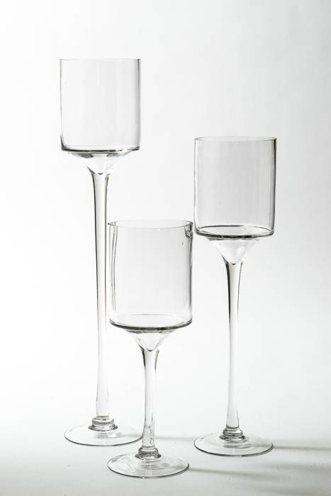 11.75"/15.5"/19.5" Candle Holder Clear Set/3