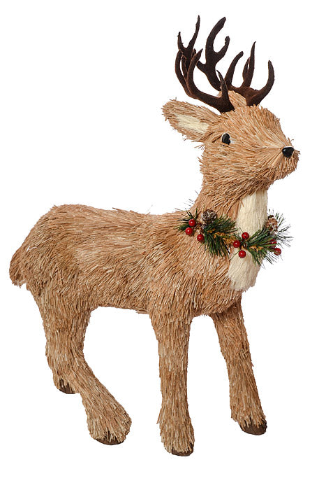 20.75" Straw Reindeer Brown