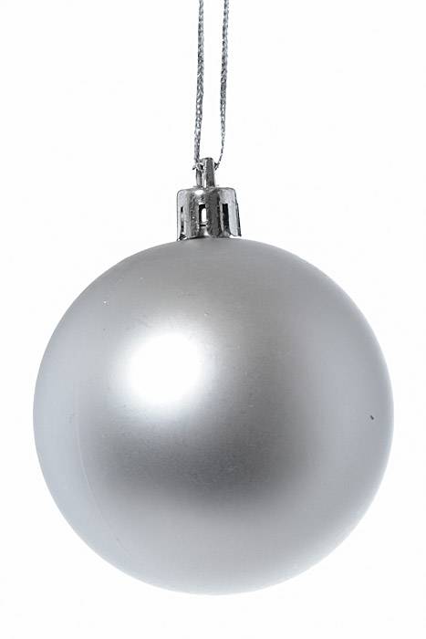 2.25" Matte Plastic Ball Silver Pkg/12