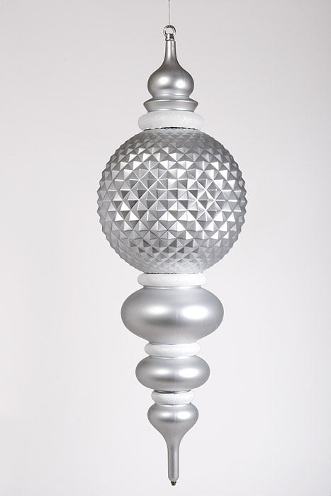34" Finial Ornament Silver/White