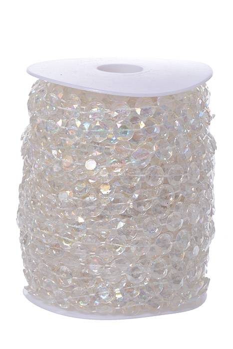 1cm X 30yds Acrylic Round Bead Garland Clear/iridescent