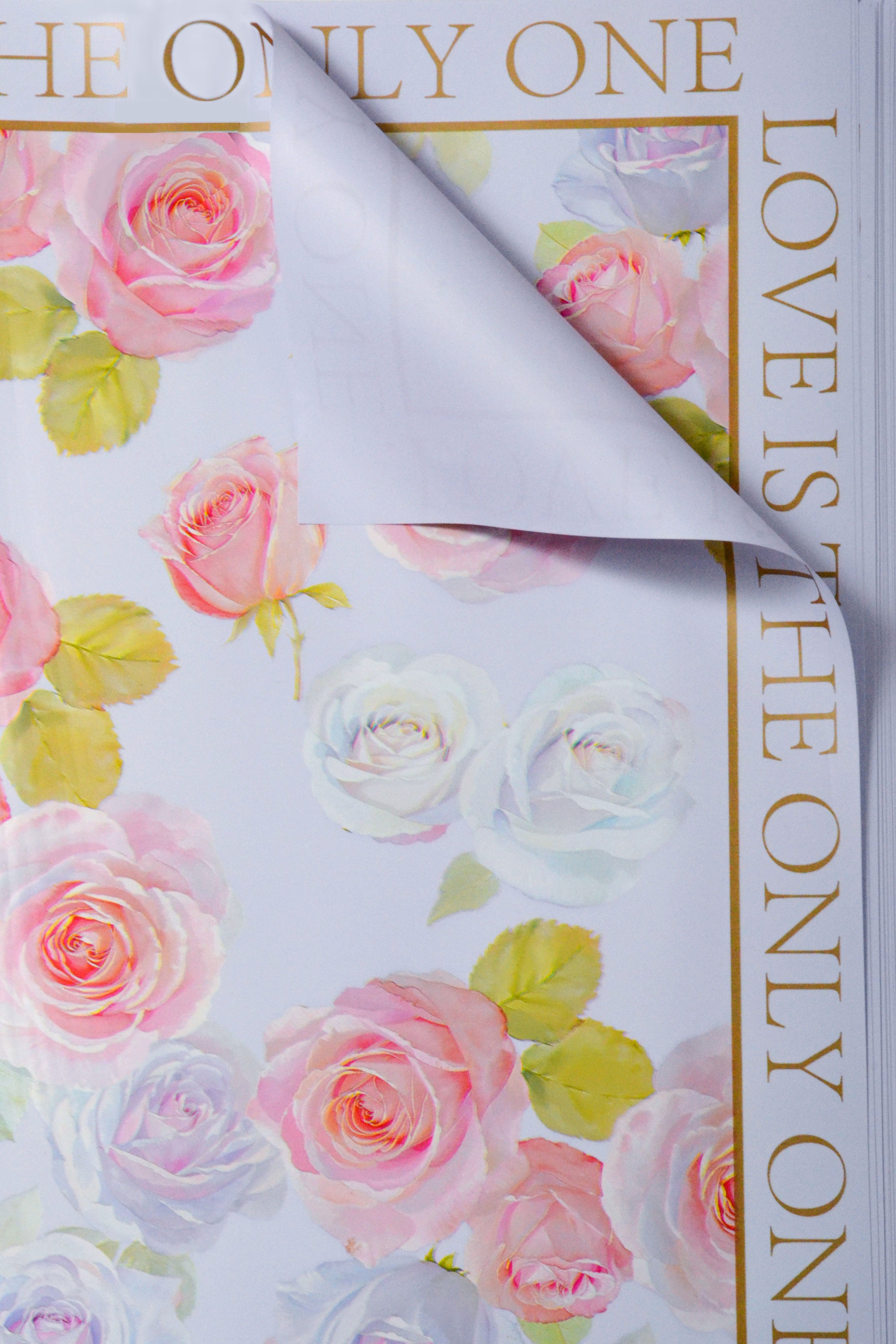 22.5" Wrapping Paper W/Rose Lavender/Pink Pkg/20