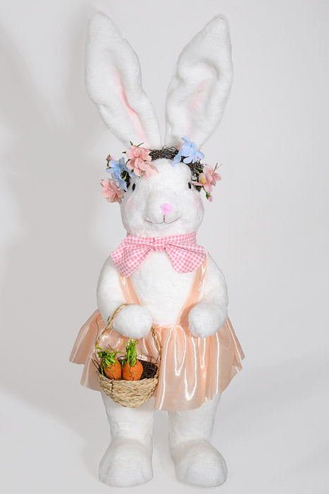 33" Boy & Girl Easter Rabbit White/Blue/Peach Set/2