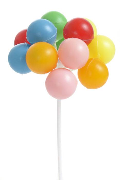 6.25" Balloon Cluster Pick Multicolor Pkg/24