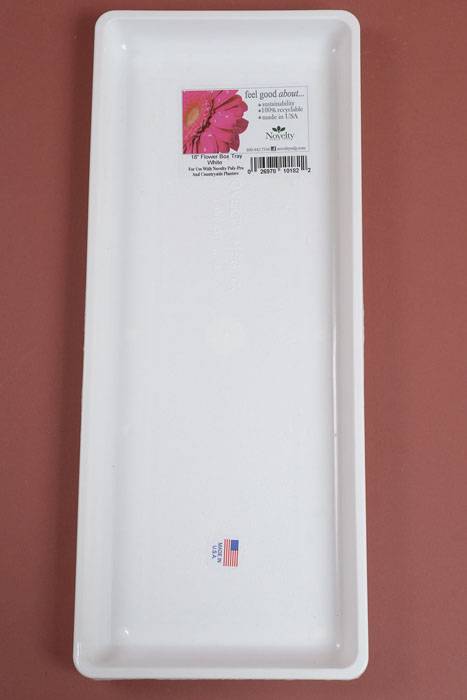 6.75" X 16.25" Flower Box Plastic Tray White