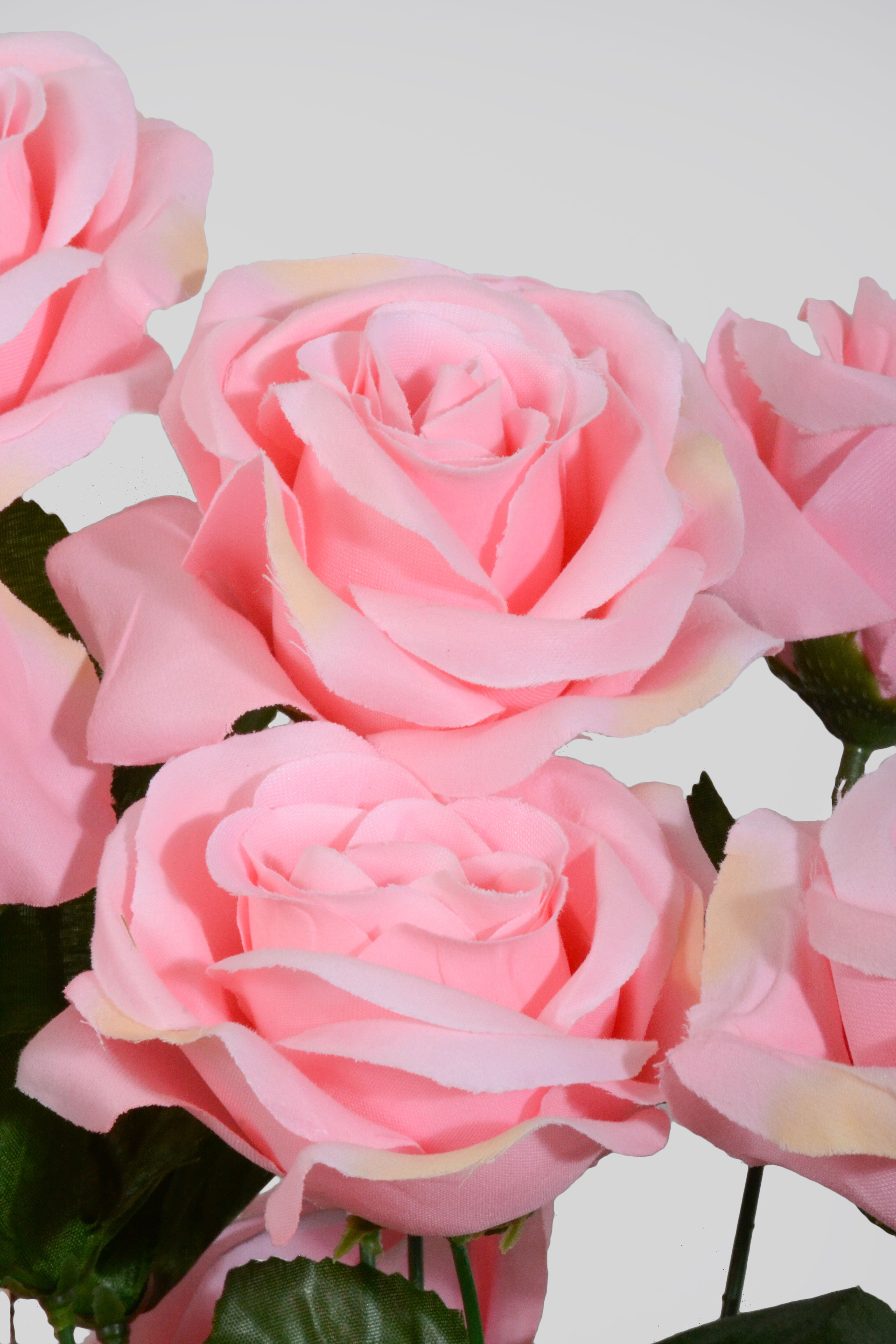 22" Silk Micro Peach Rose Bush Pink