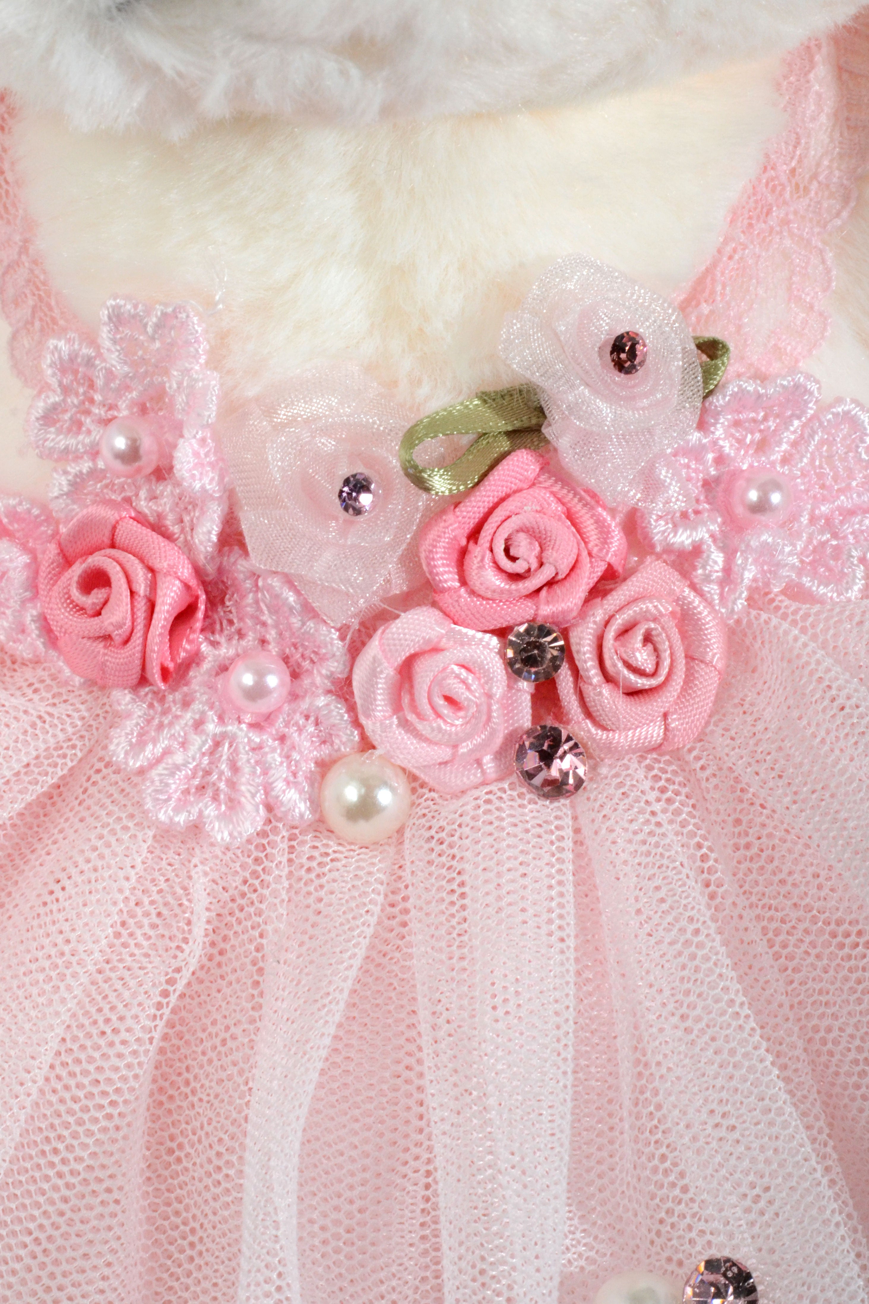 12" Skirt Diamond Teddy Bear Pink