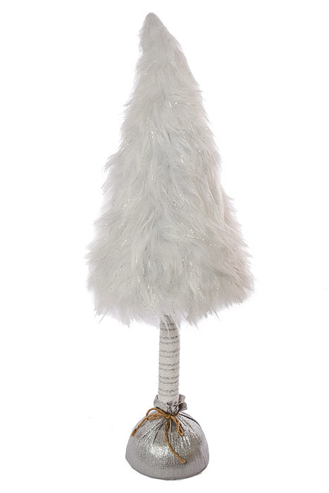 38" Xmas Cone Tree White/Silver