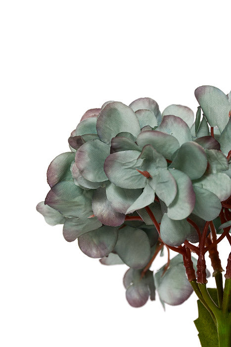 13.75" Silk Hydrangea Spray Mint