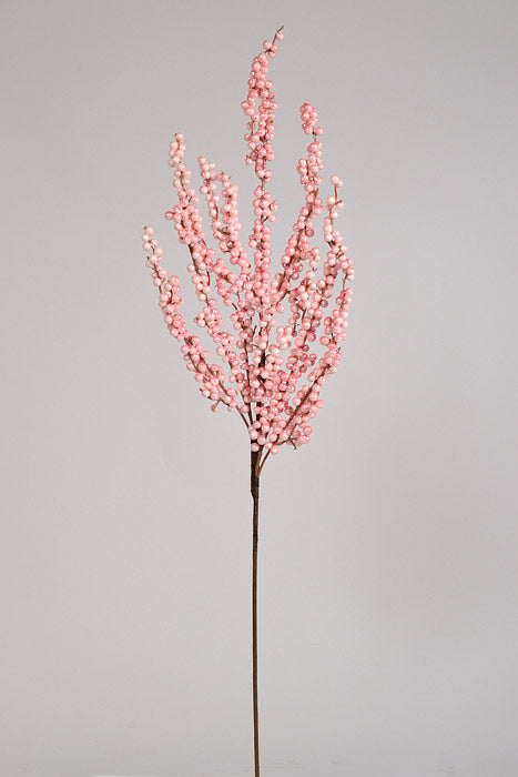 32" Glitter Berry Cluster Spray Blush/Pink