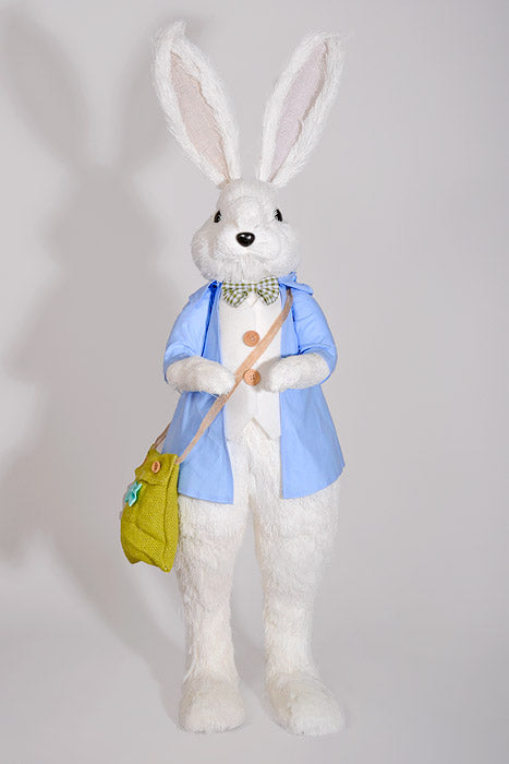 34"/35" Boy & Girl Easter Rabbit White/Pink/Blue Set/2