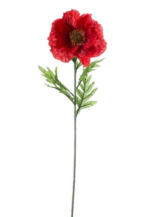 28" Silk Poppy Spray Red