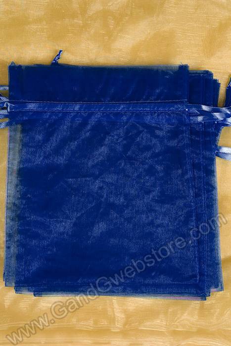 8" X 10" Organza Bag Navy Pkg/6