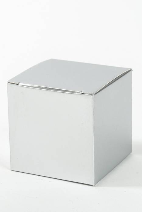2" Cube Paper Gift Box Silver Pkg/24
