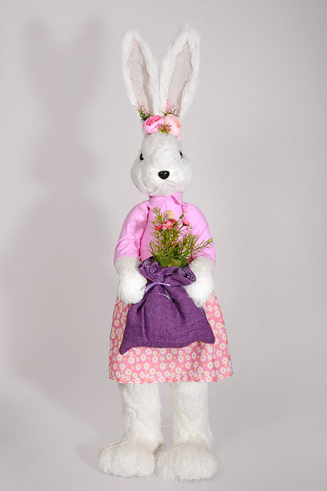 34"/35" Boy & Girl Easter Rabbit White/Pink/Blue Set/2