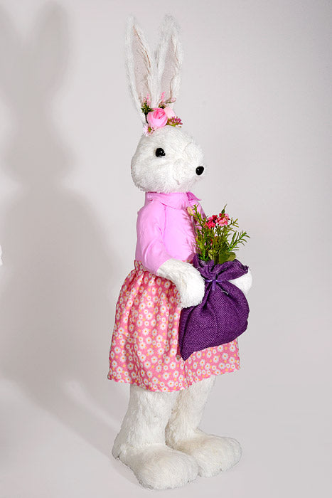 34"/35" Boy & Girl Easter Rabbit White/Pink/Blue Set/2