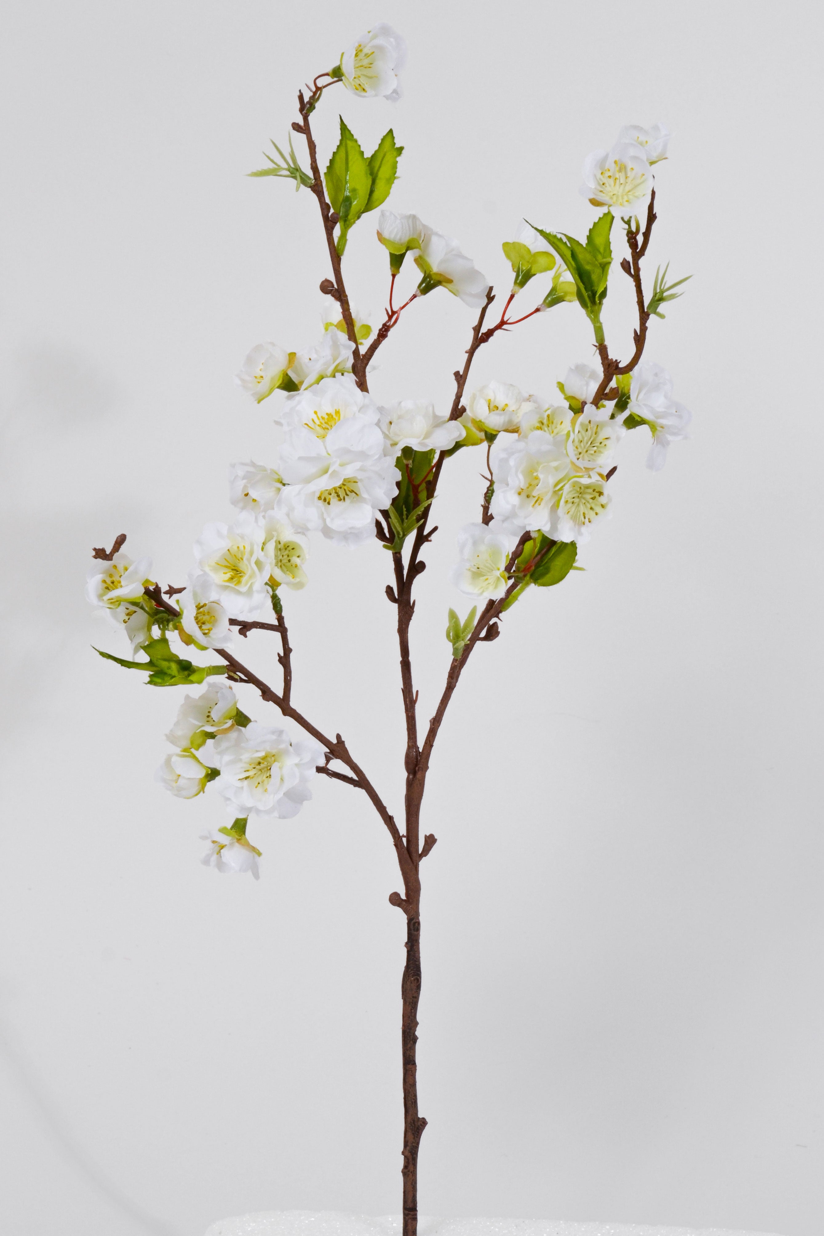 18" Silk Cherry Blossom Pick White