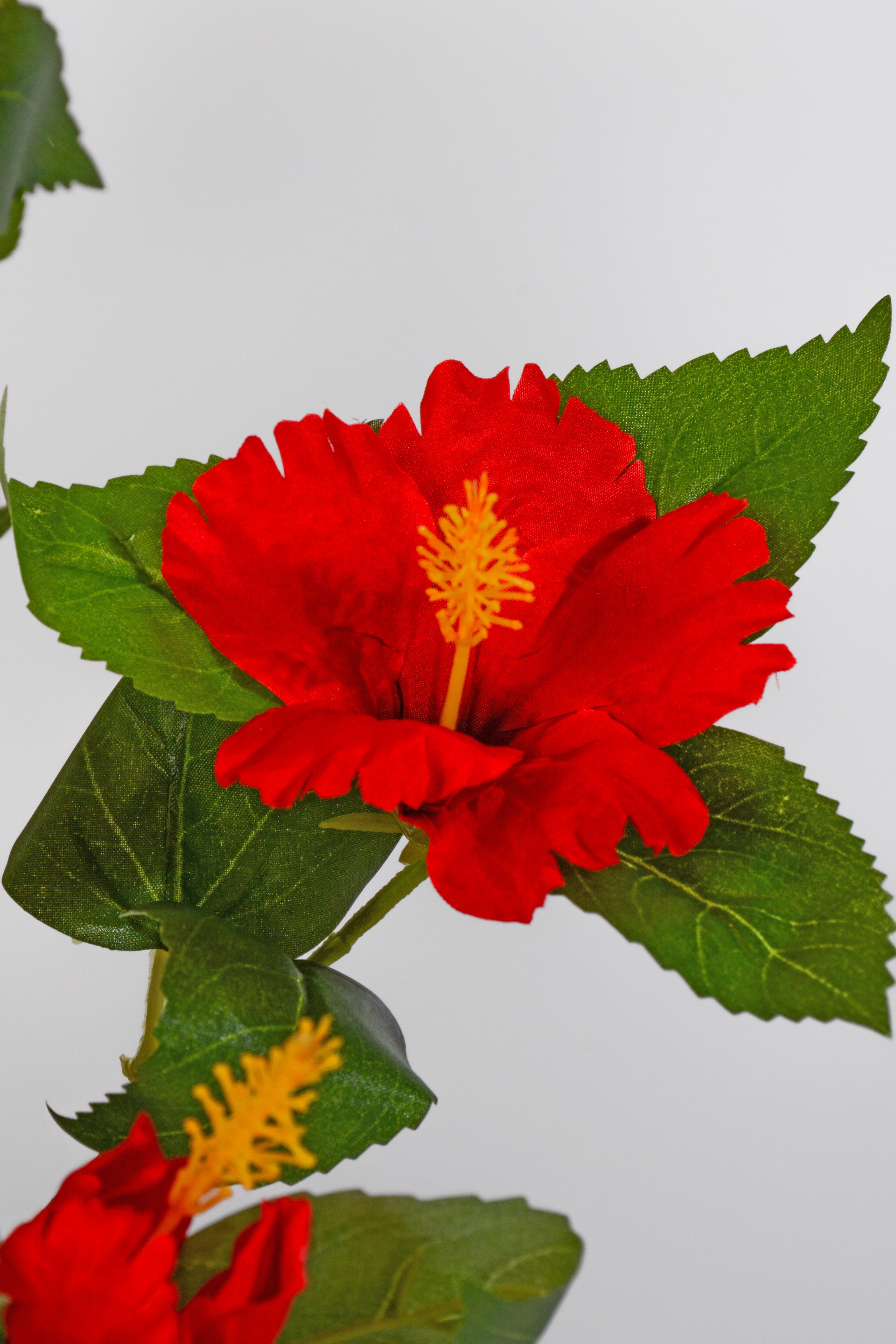 21" Uv Silk Hanging Hibiscus Plant Red