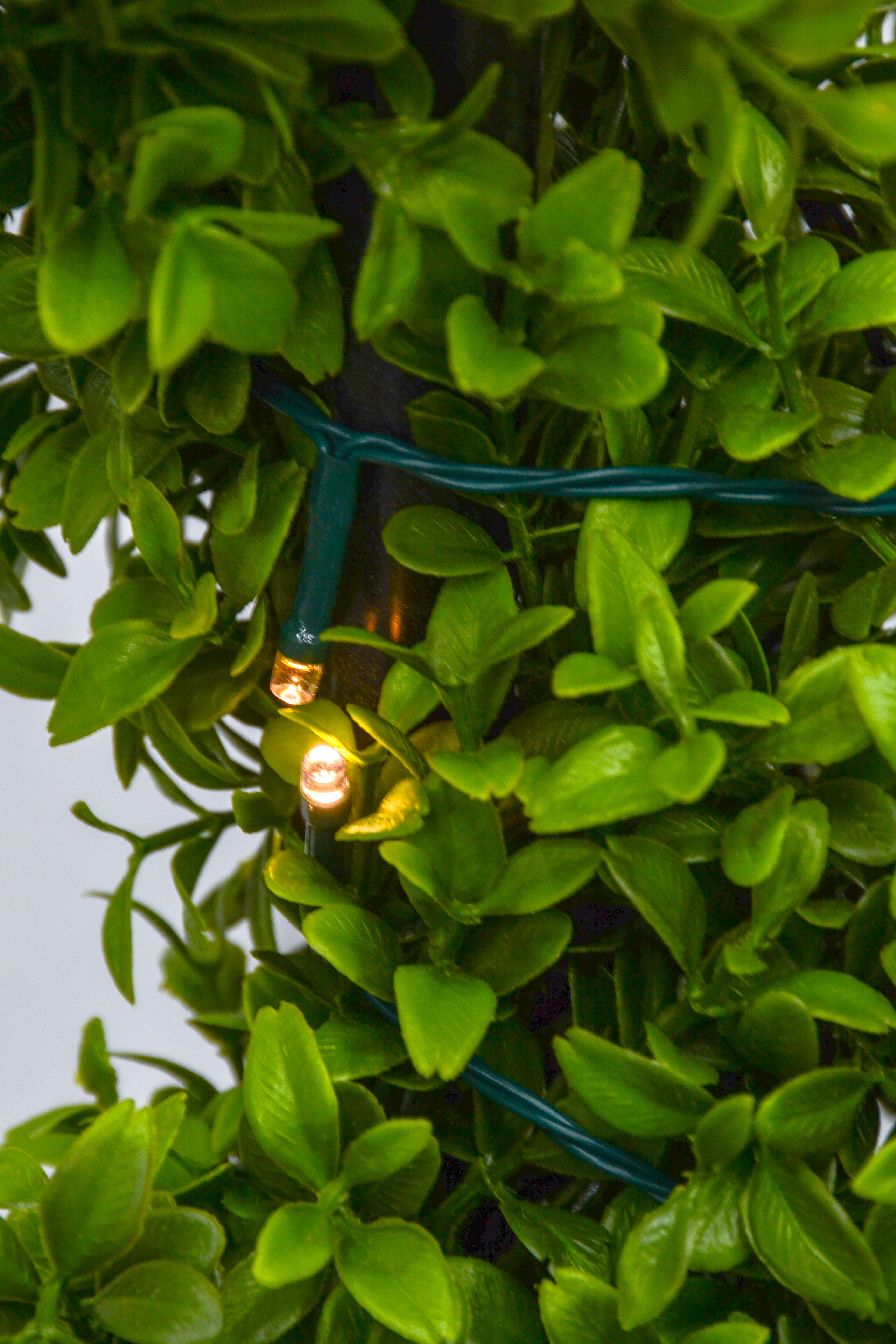58" Uv Boxwood Spiral W/Lights In Pot Green