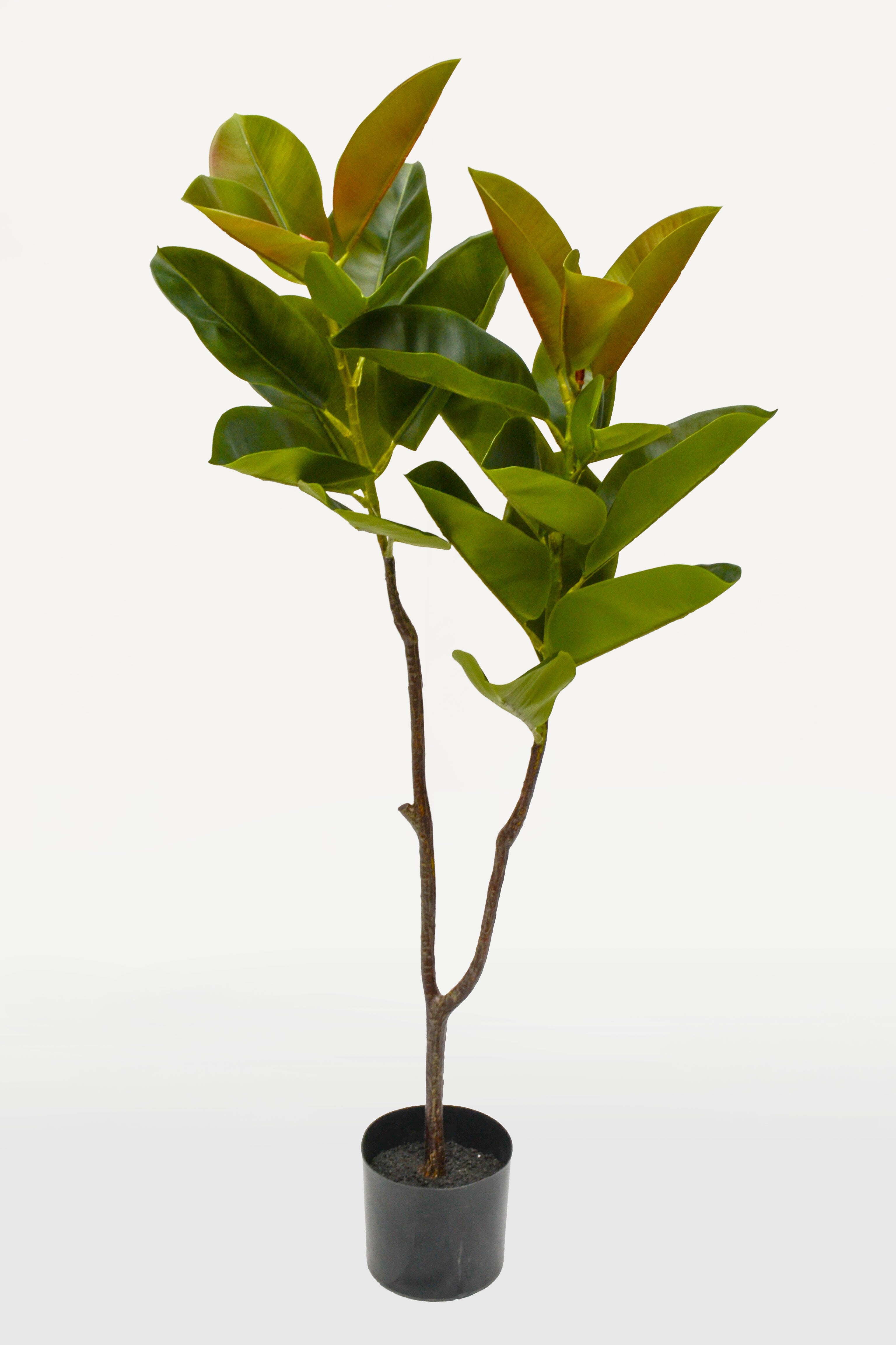 5ft 3in Artificial Rubber Leaf Tree Green