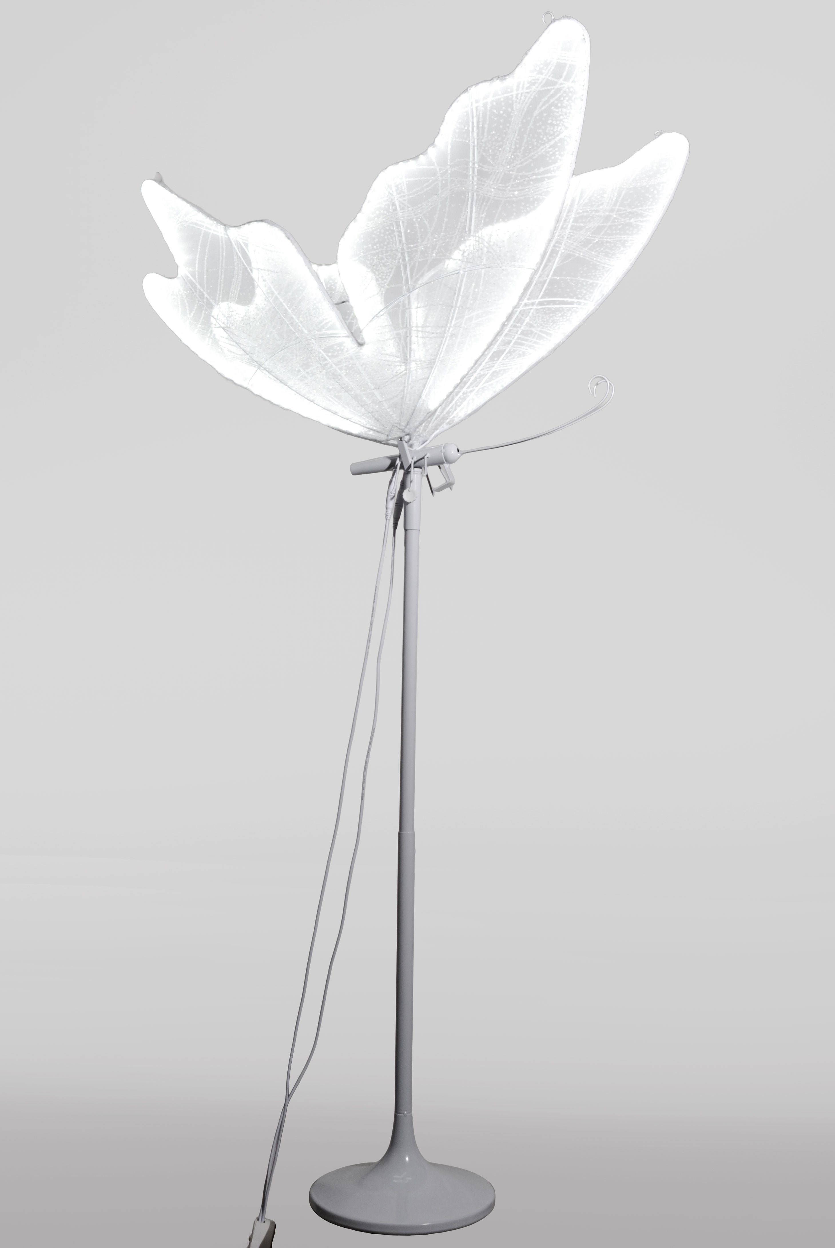 24" Lamp Butterfly Stand White