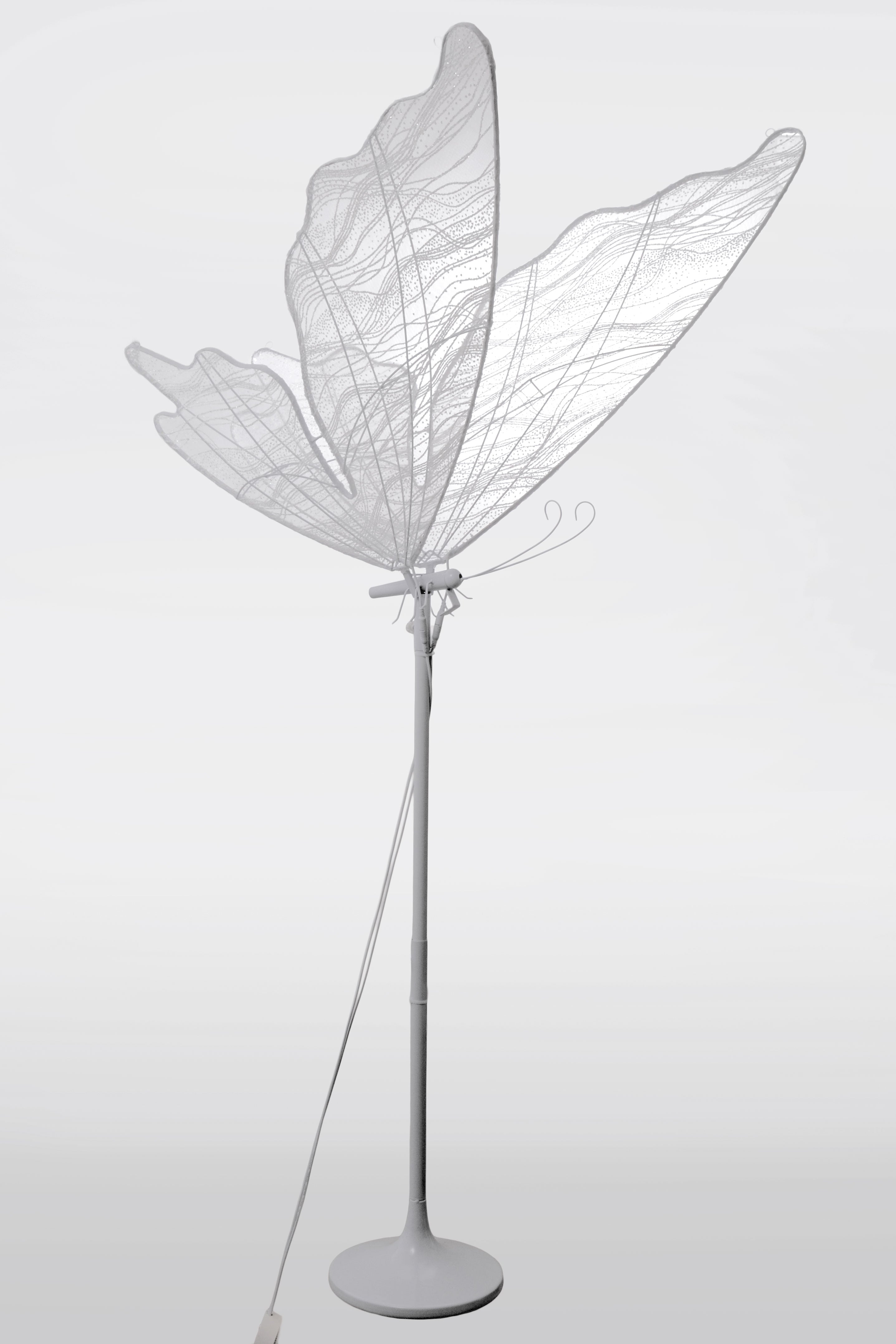 36" Lamp Butterfly Stand White