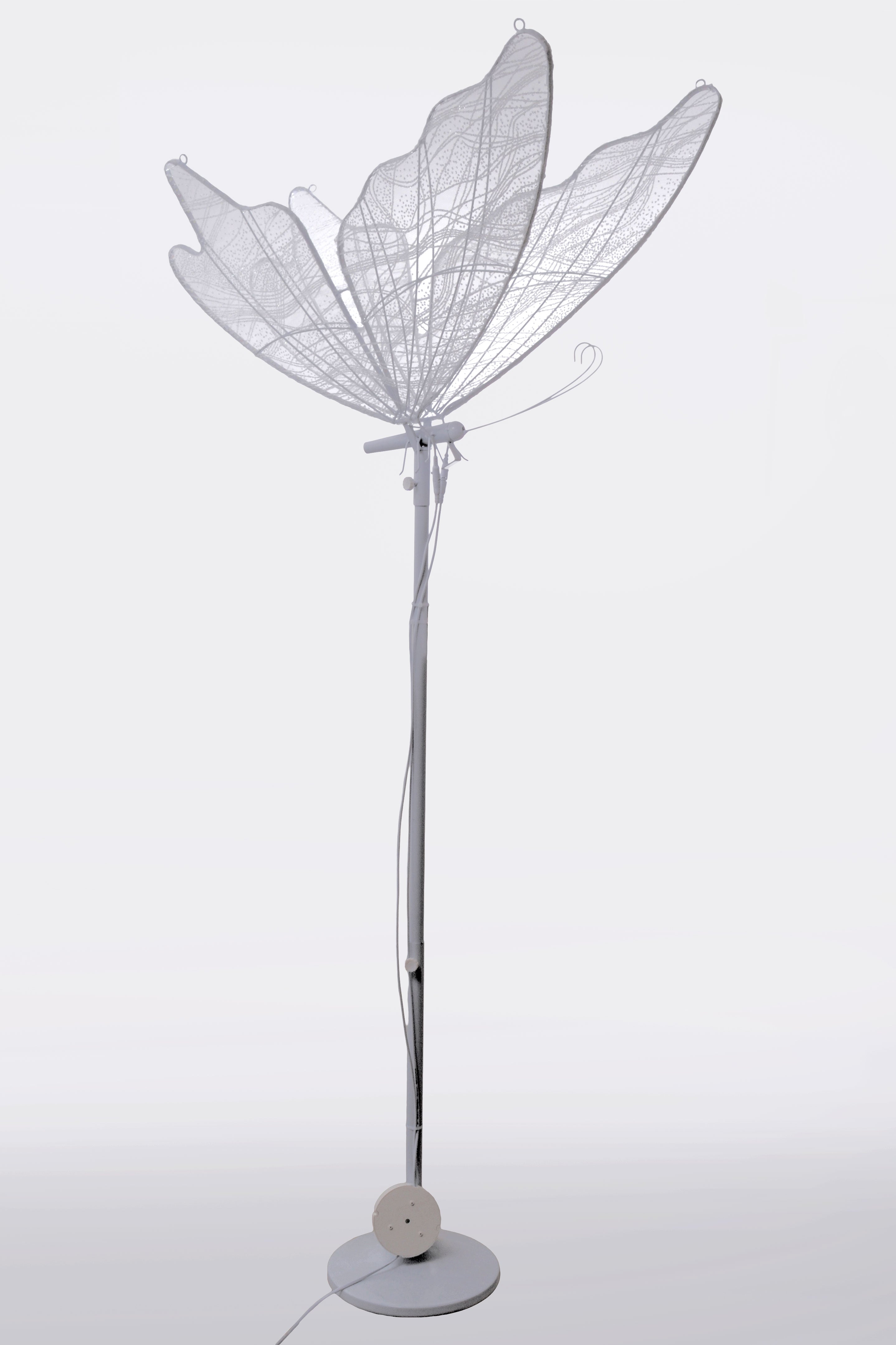 31" Lamp Butterfly Stand White