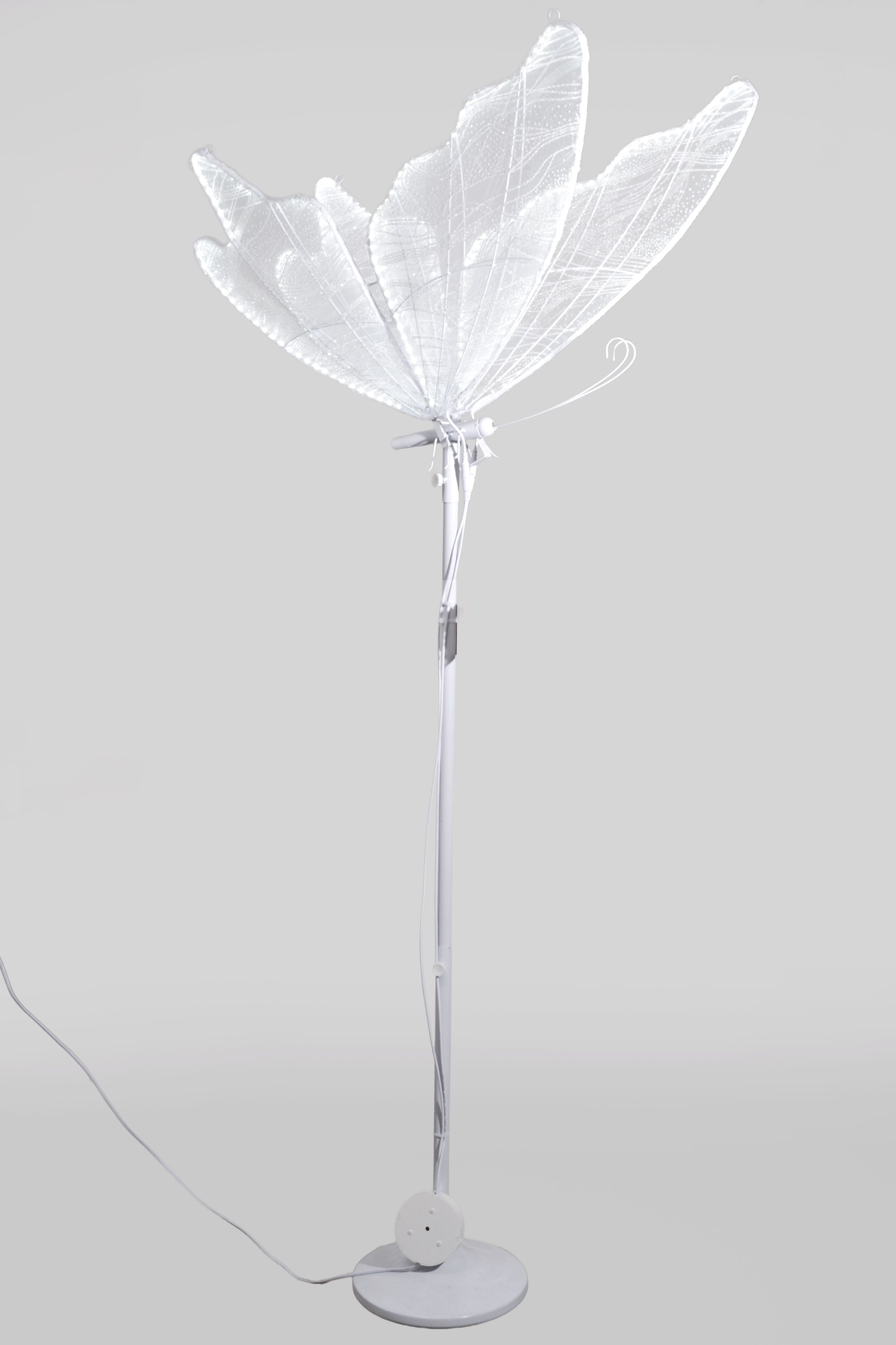 31" Lamp Butterfly Stand White