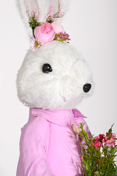 34"/35" Boy & Girl Easter Rabbit White/Pink/Blue Set/2