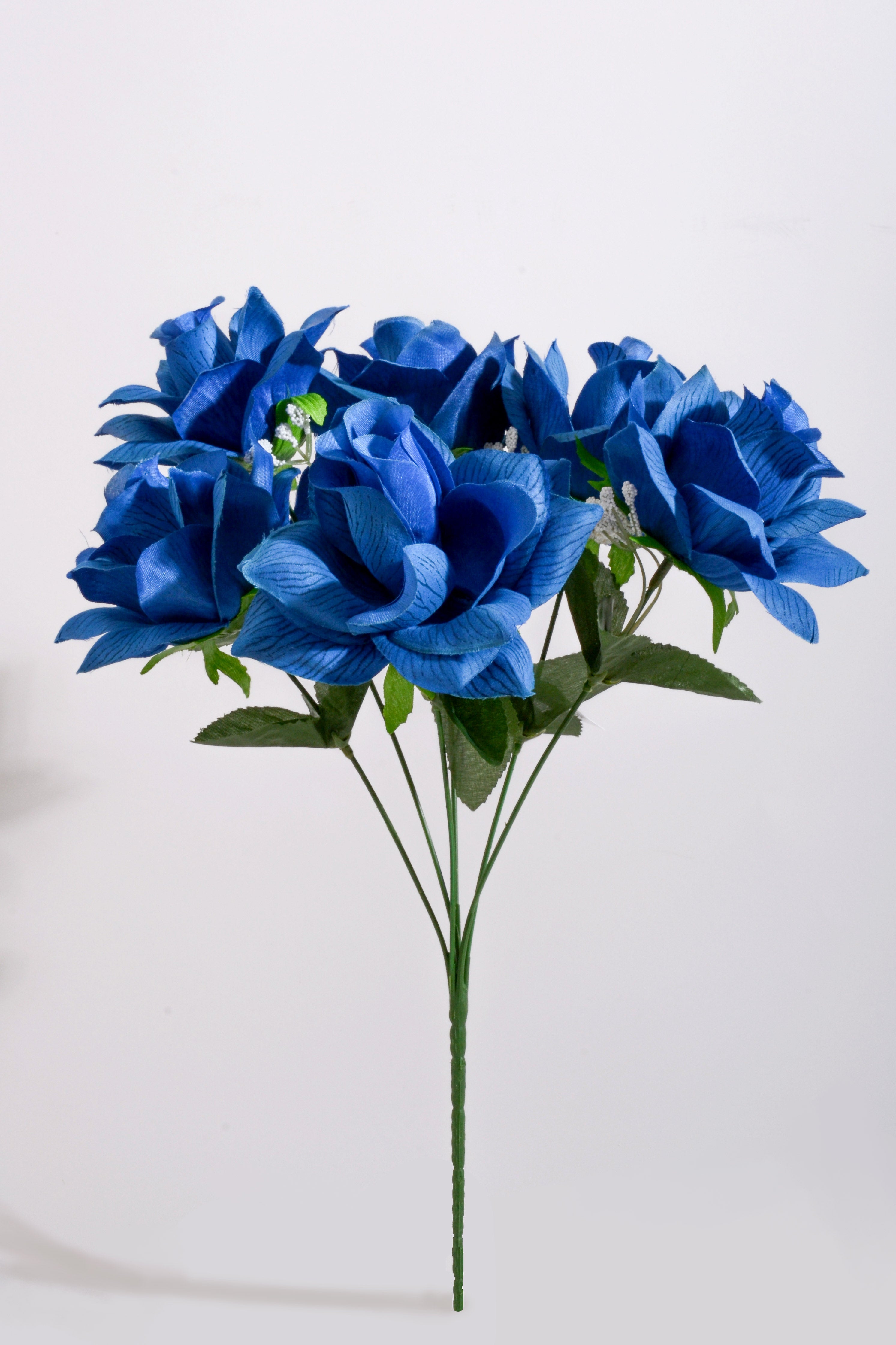 16" Silk Printing Rose Bush Royal Blue