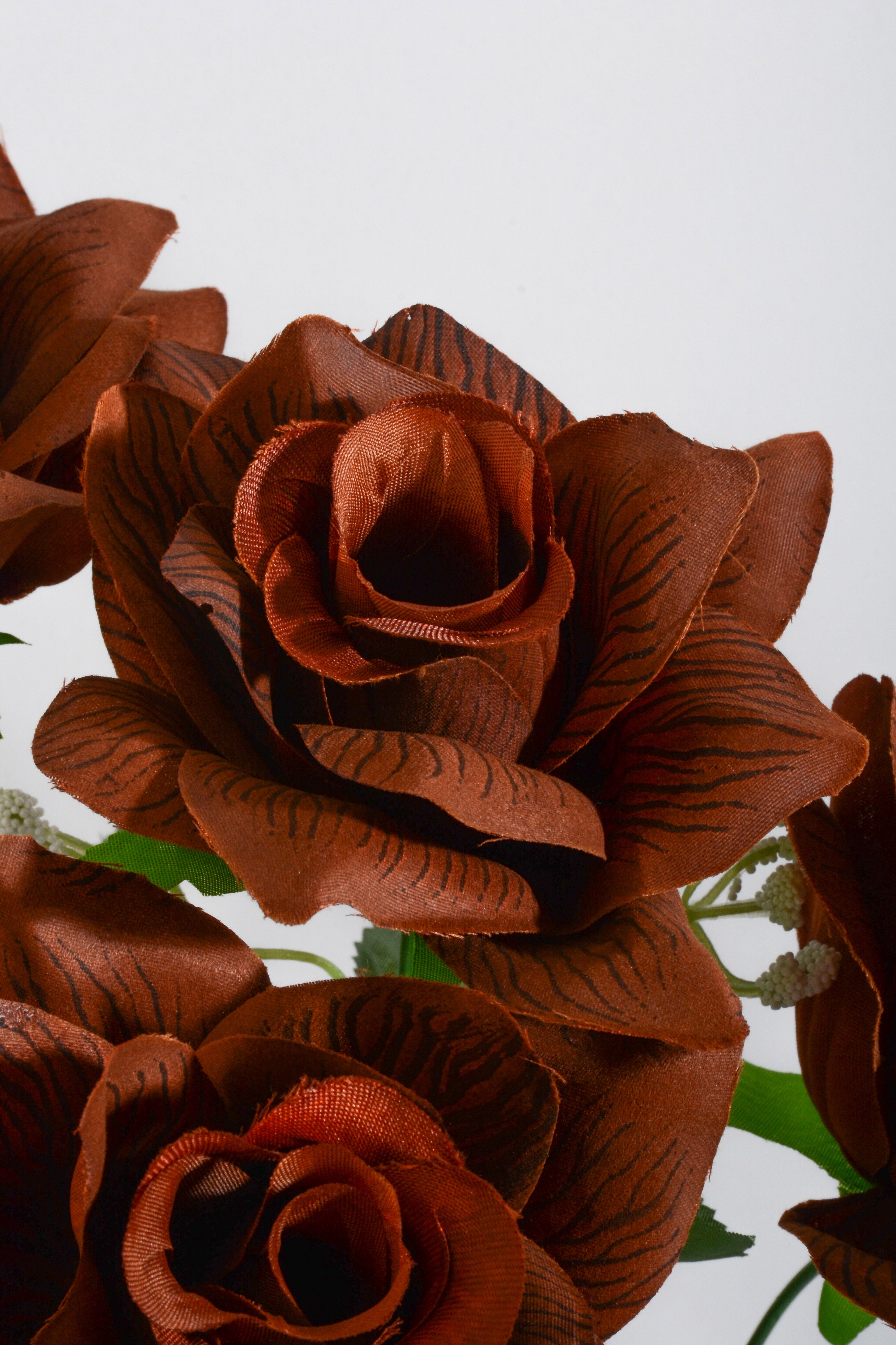 16" Silk Printing Rose Bush Chocolate