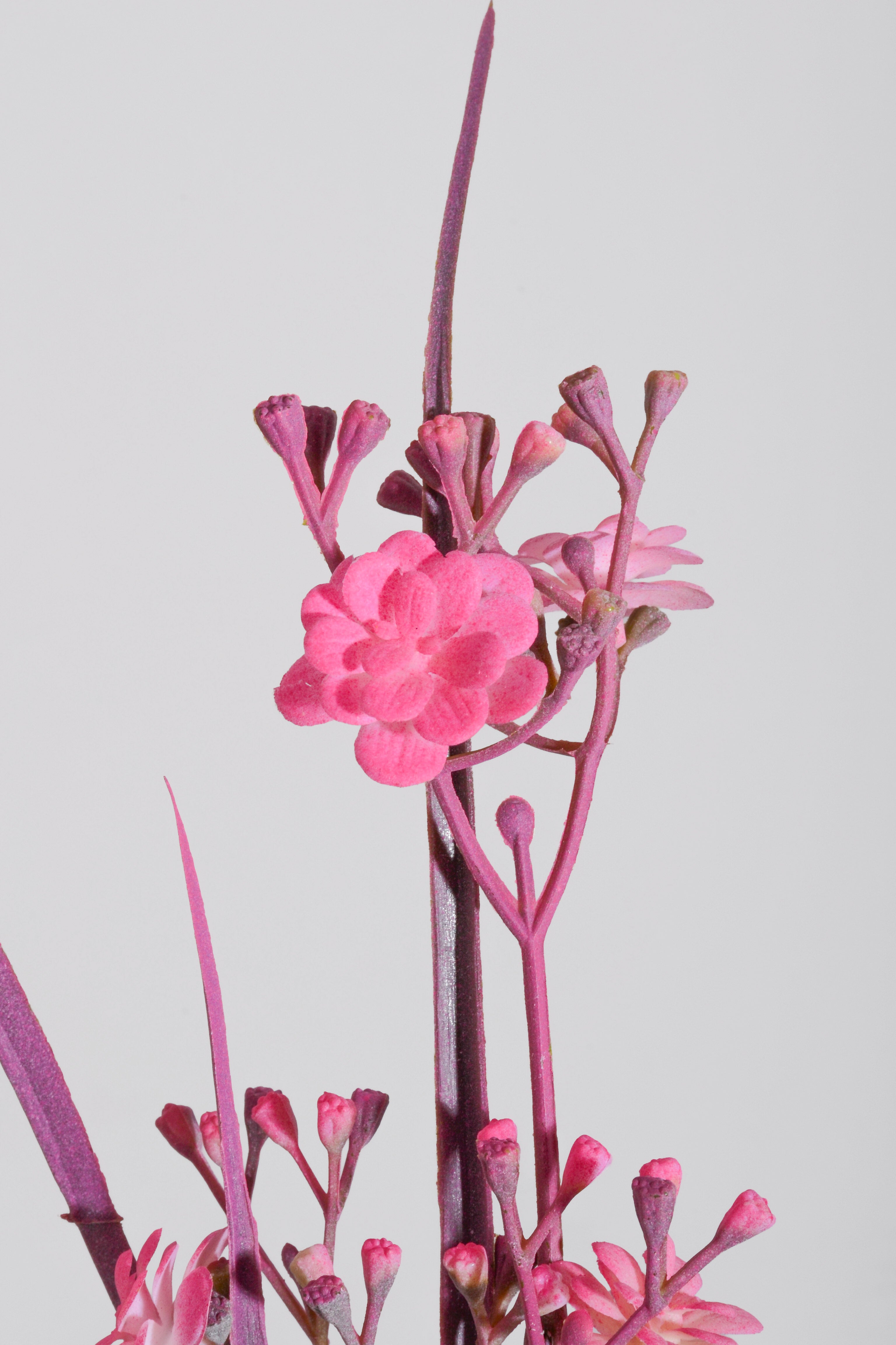 26" Artificial Grass Bush W/Flower Pink