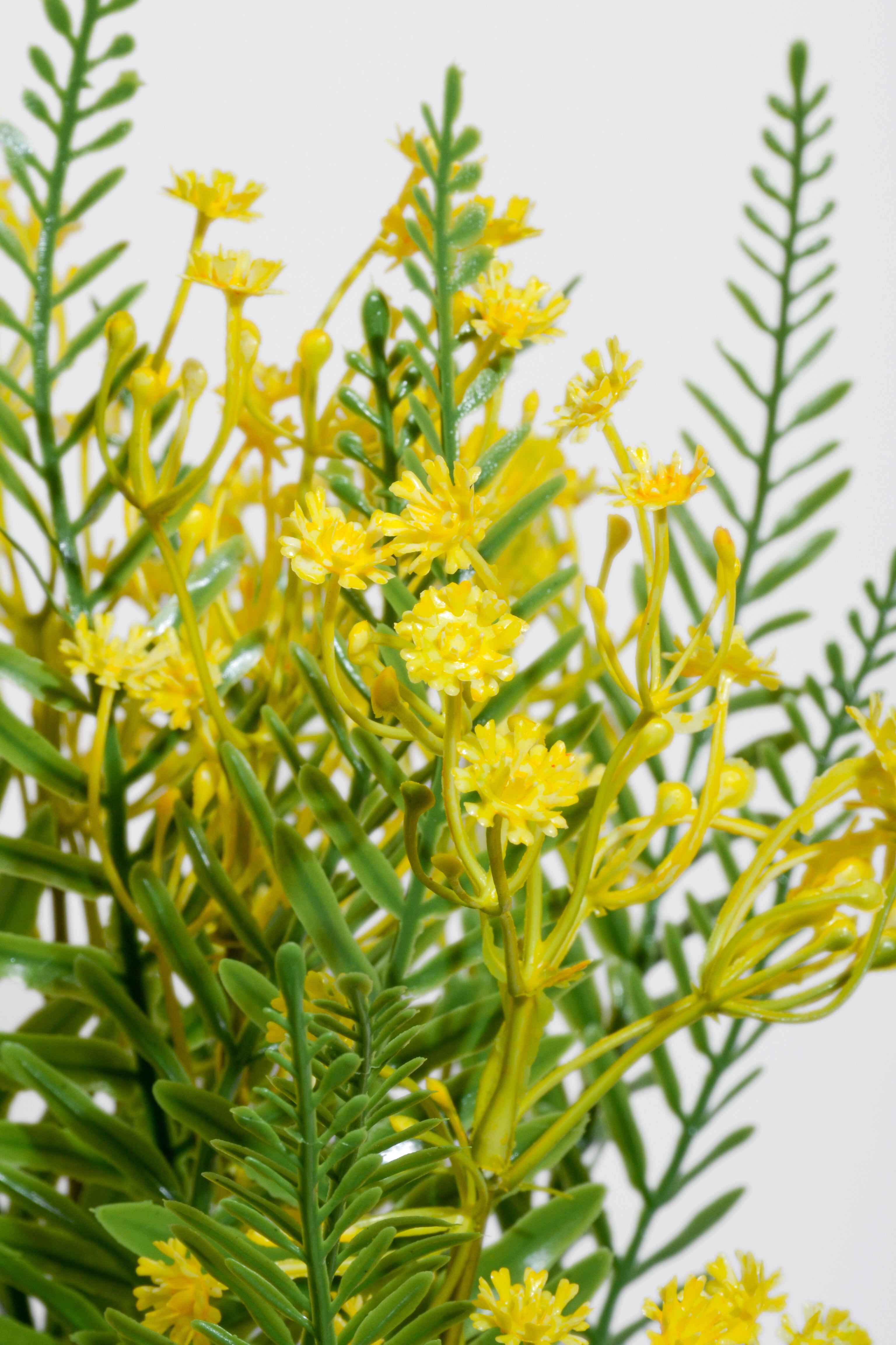 21" Plastic Gypso Fern Bush Yellow