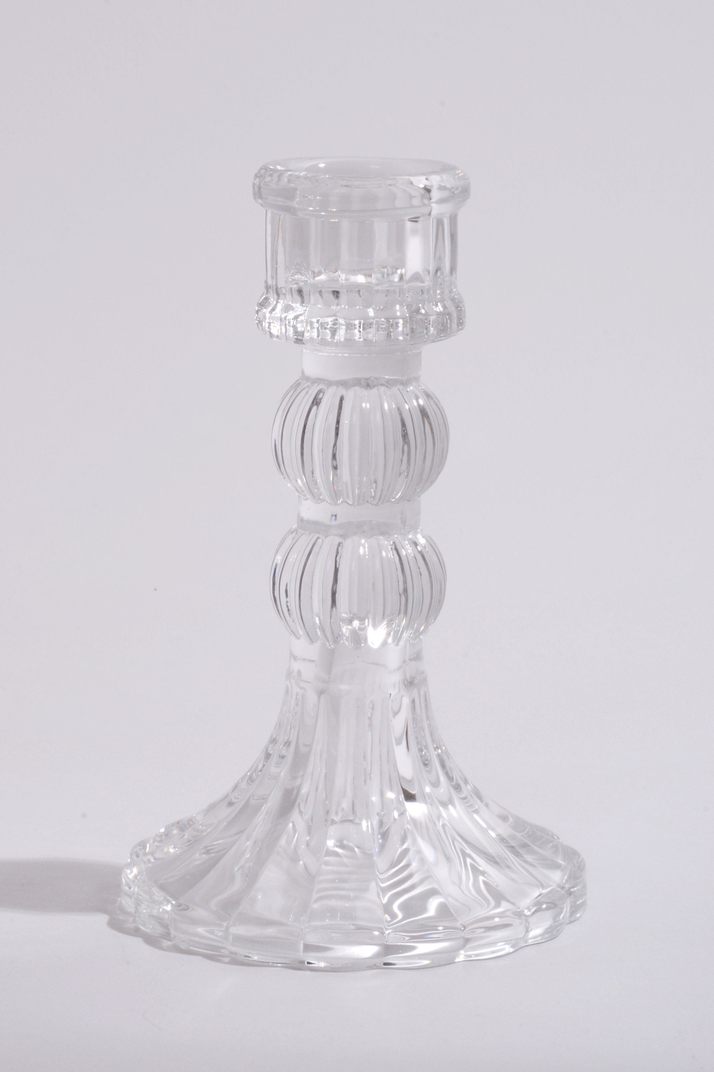 5" Glass Candle Holder Clear