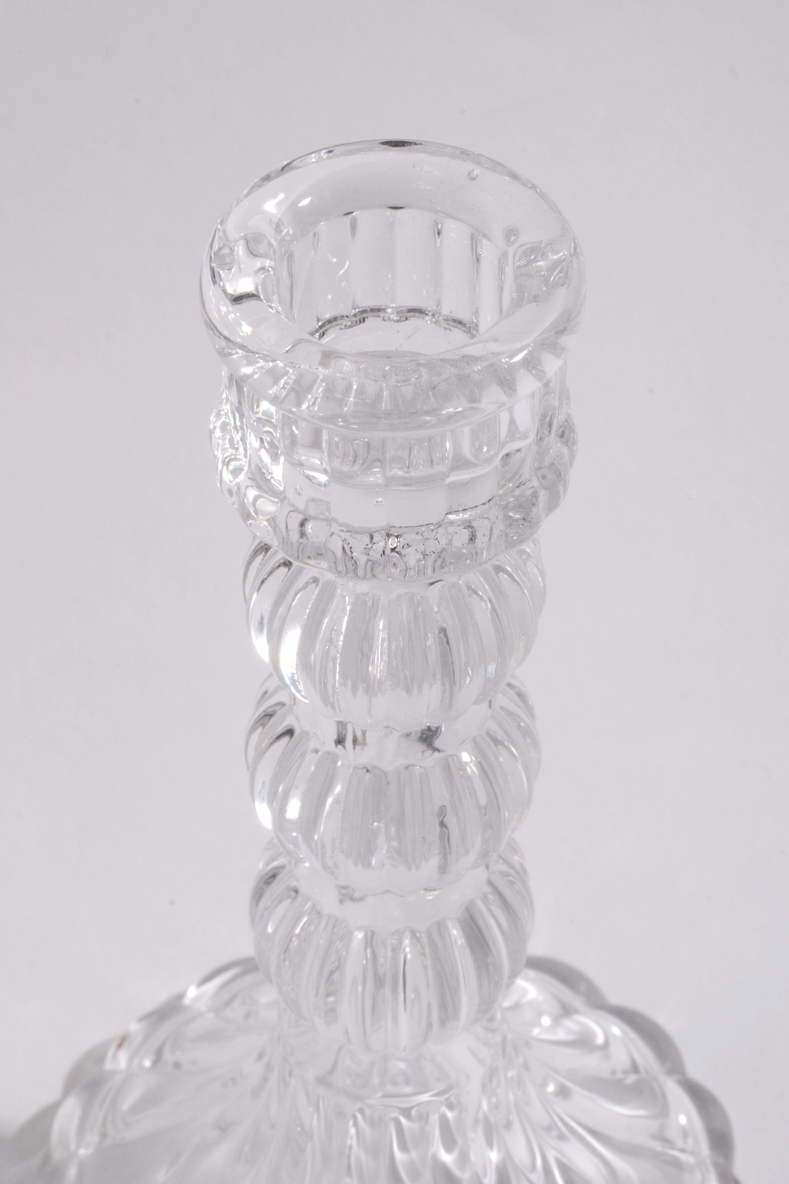 6" Glass Candle Holder Clear