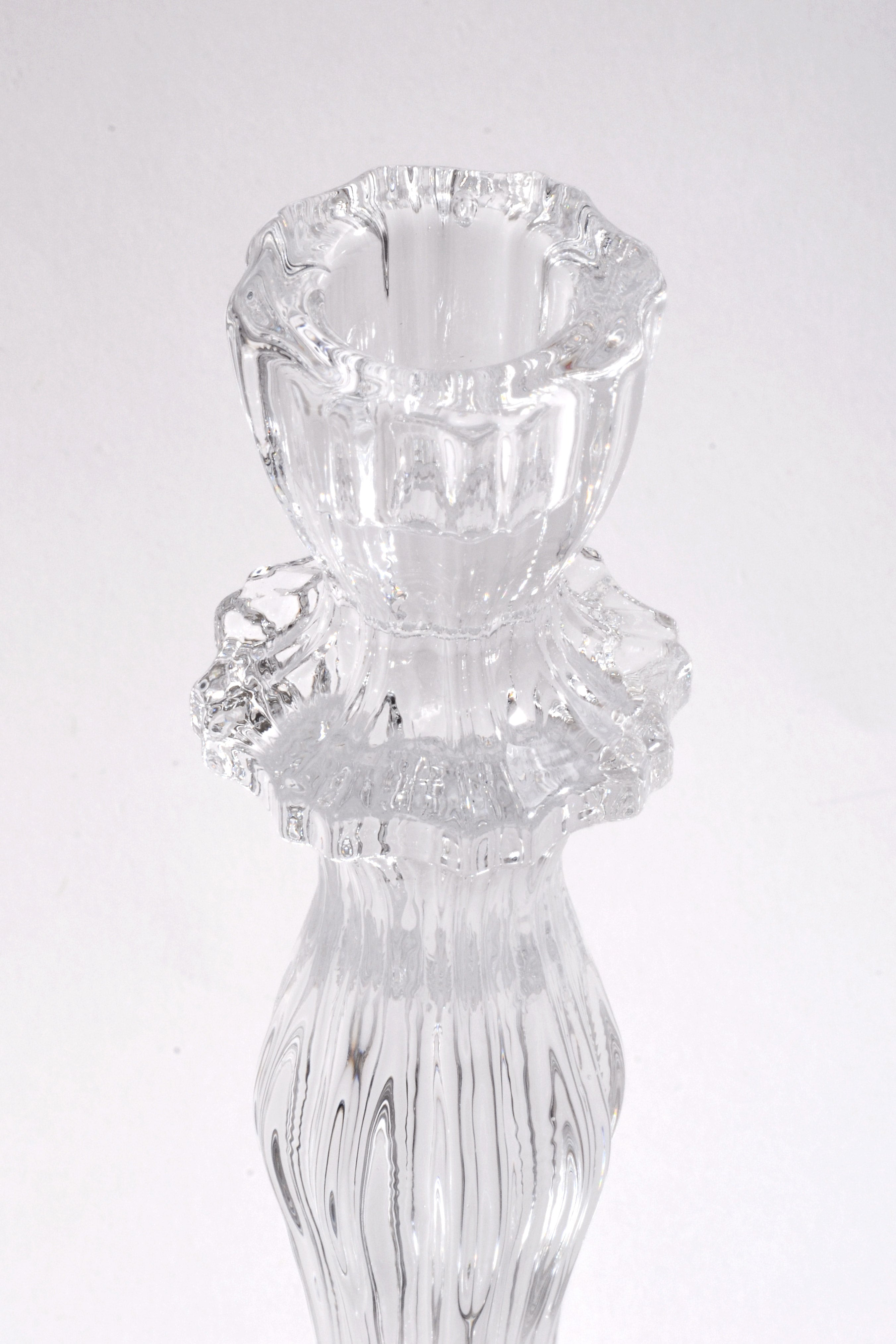 8" Glass Candle Holder Clear