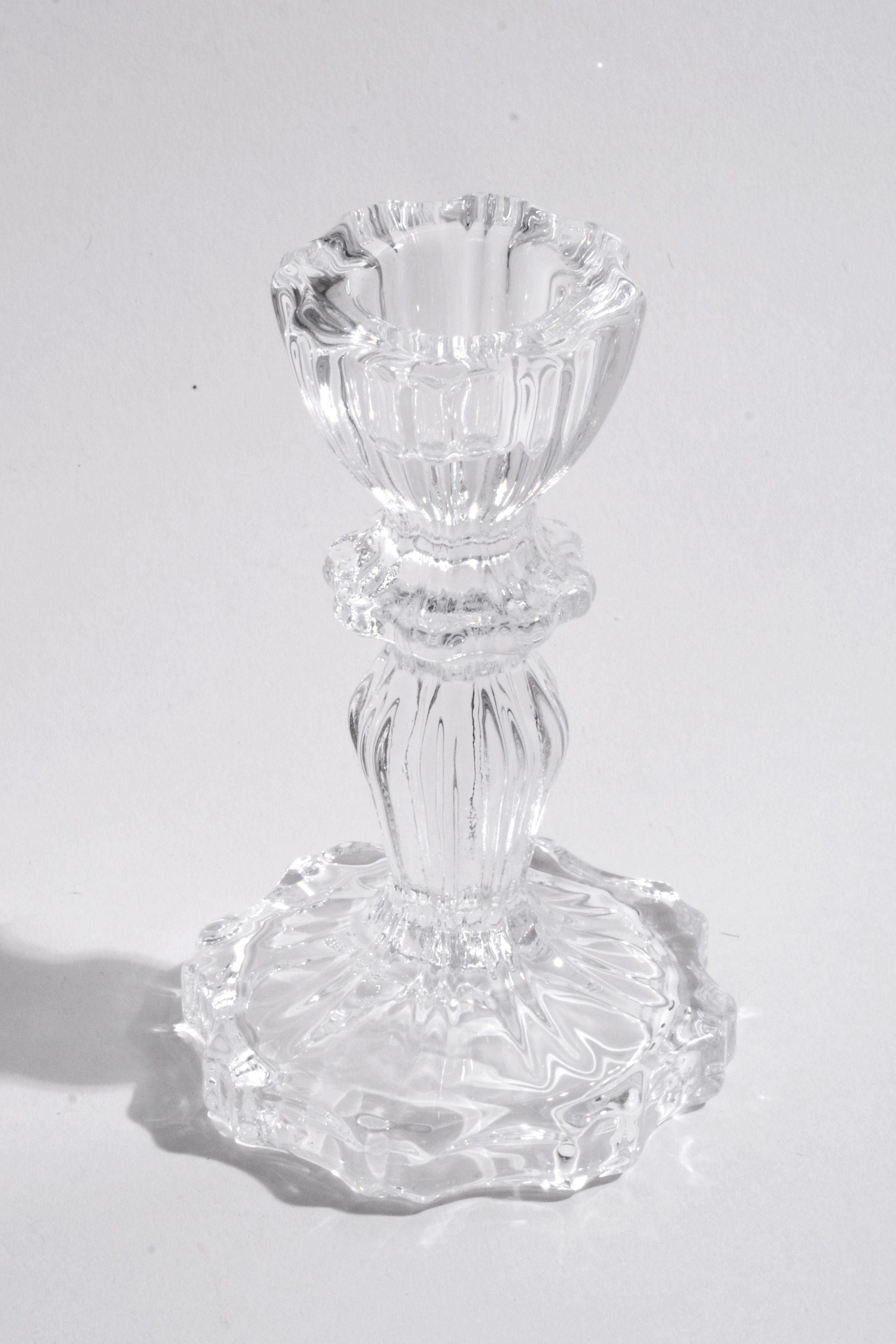 4.25" Glass Candle Holder Clear