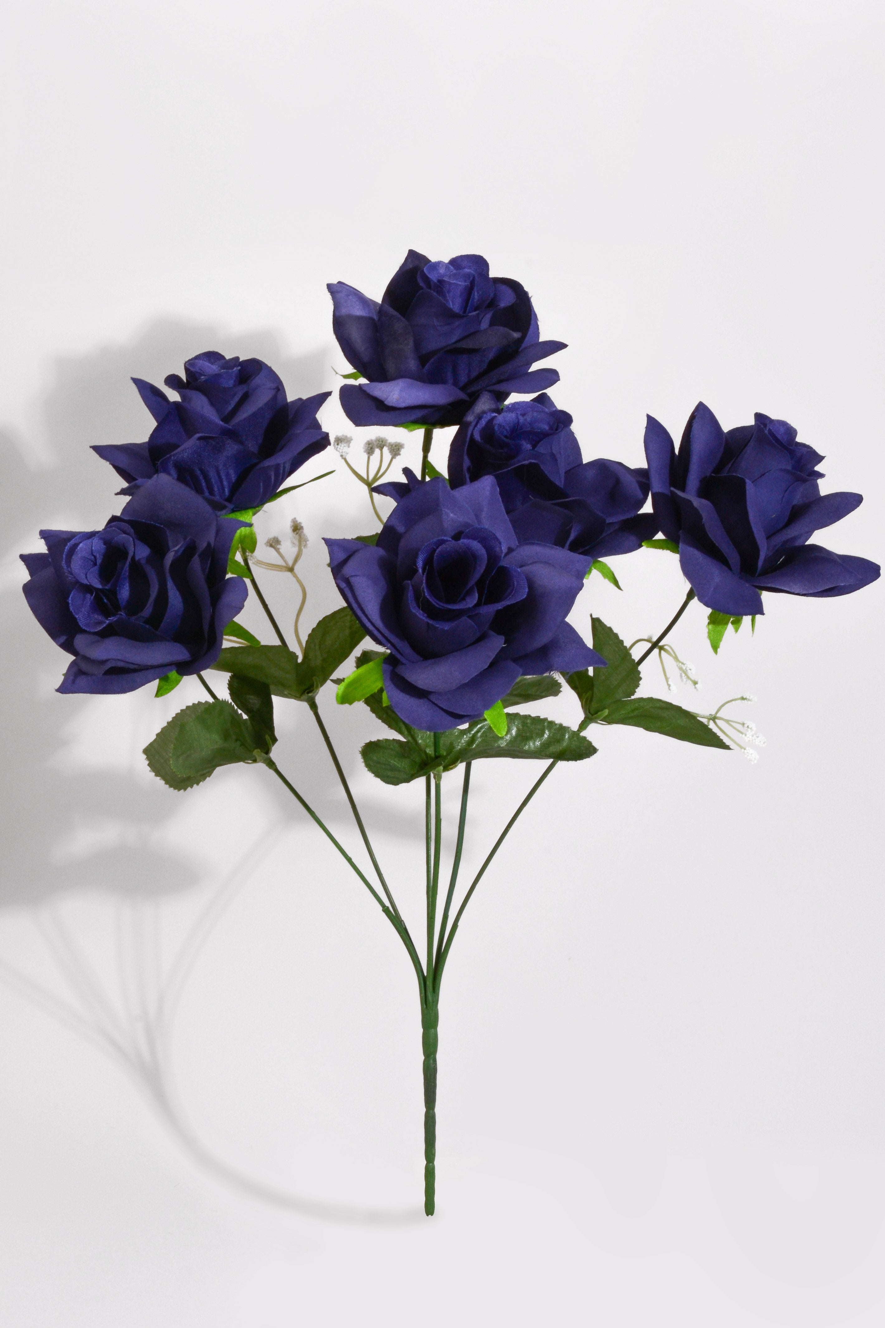 16" Silk Printing Rose Bush Navy Blue
