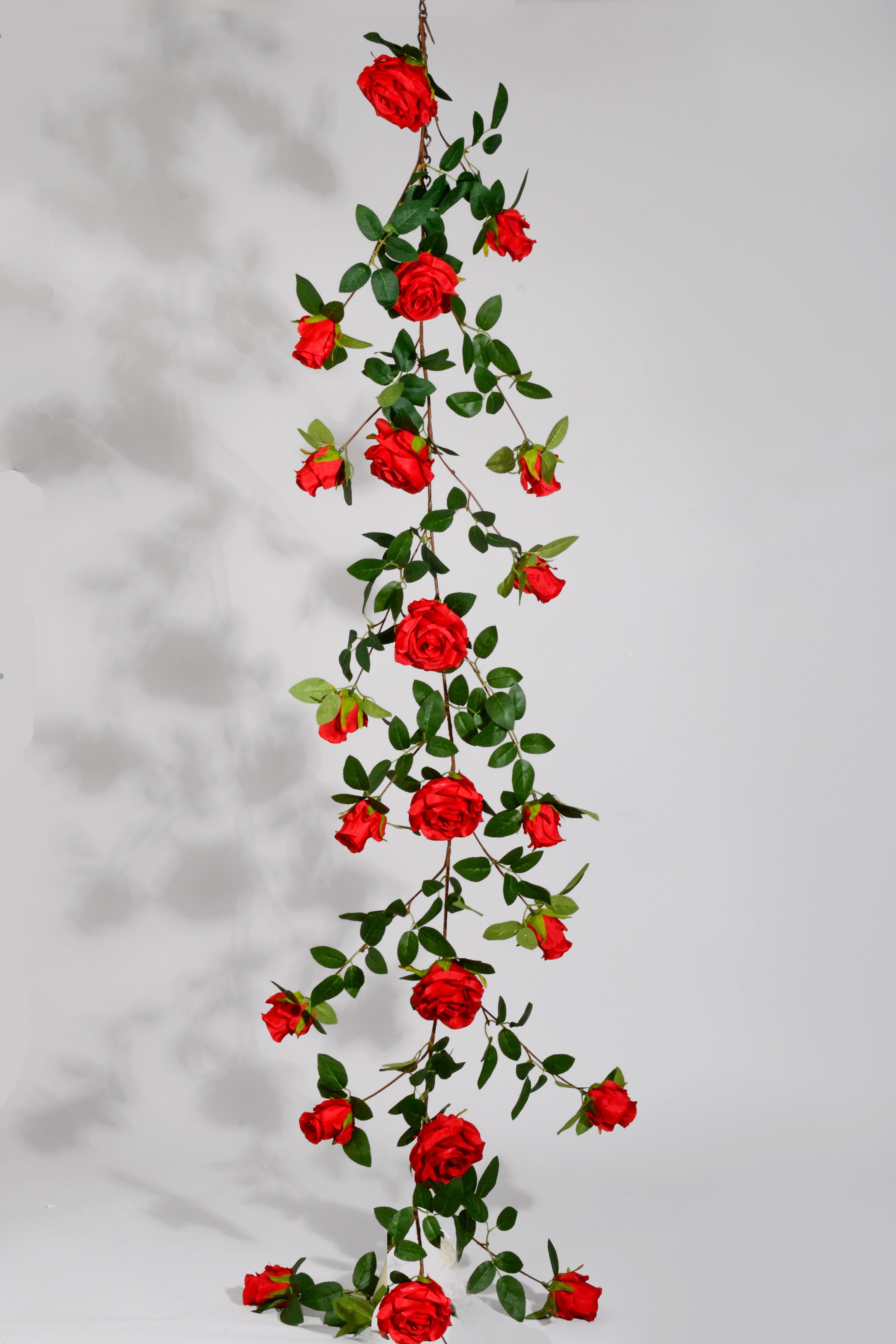 5.5FT Silk Rose Garland Red