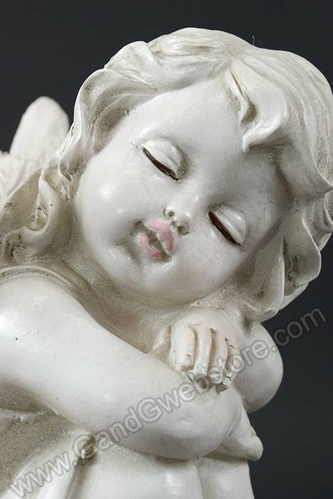 5" X 6.25" Sleeping Angel Girl White