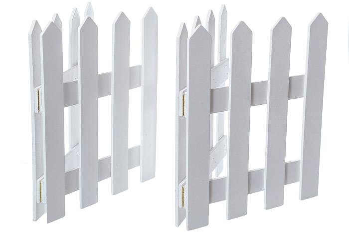 19.75" X 11.75" Wood Folding Fence White Pkg/2
