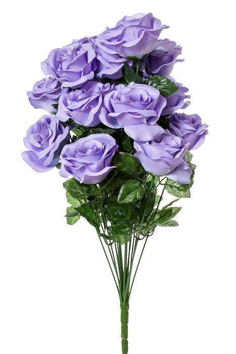 22" Silk Mirco Peach Rose Bush X18 Lavender