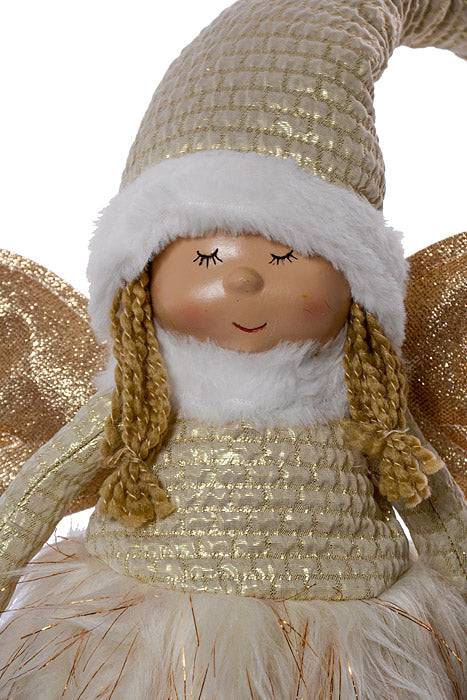 27" Standing Light Angel With Retractable Legs Ivory