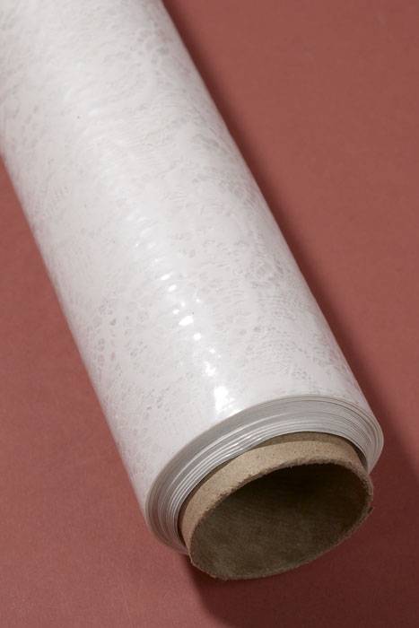 20" X 100ft Victorian Lace Printed Cellophane Roll White